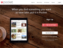 Tablet Screenshot of getpocket.com